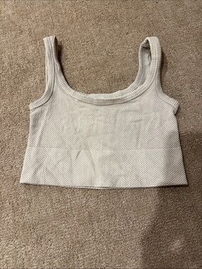 Nikibiki Ribbed Scoop Crop Tank - Cream
